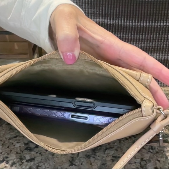 Coach Tan Leather Wristlet Clutch - Picture 5 of 5